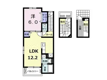 ボヌール・リアン I(1LDK/3階)の間取り写真