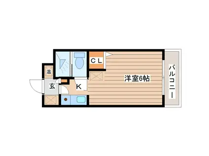 エレガンス宮町(ワンルーム/3階)の間取り写真