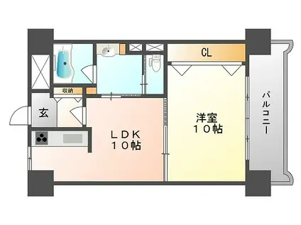 クリスタルハイツ(1LDK/4階)の間取り写真