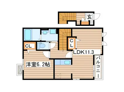 グレイス(1LDK/2階)の間取り写真