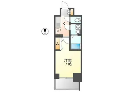 S-RESIDENCE名駅ノースII(1K/6階)の間取り写真