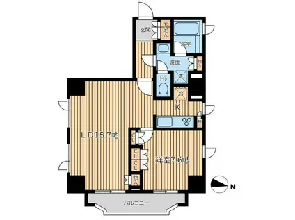 CITY SPIRE半蔵門(2LDK/12階)の間取り写真