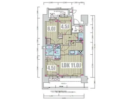 プレサンス名駅南ブリエ(3LDK/13階)の間取り写真