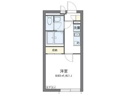 クレイノZERO 2(1K/2階)の間取り写真