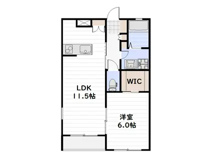 シンフォニー(1LDK/1階)の間取り写真