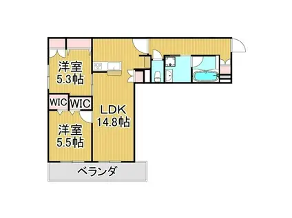 BELLE GRACE(2LDK/2階)の間取り写真