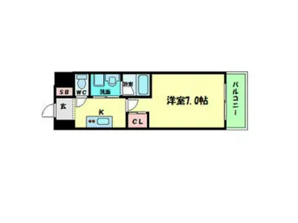 インペリアル靭本町(1K/5階)の間取り写真