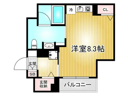 パークアクシス新栄(ワンルーム/10階)の間取り写真