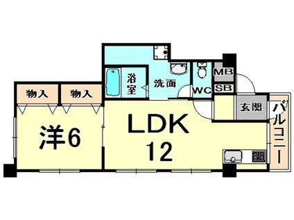 第一中村マンション(1DK/4階)の間取り写真