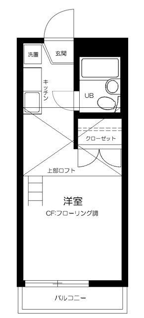 シャトルガーデン(ワンルーム/2階)の間取り写真