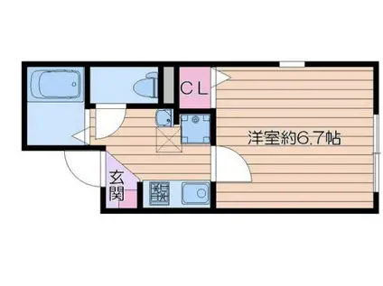 グランクオール北千住(1K/4階)の間取り写真