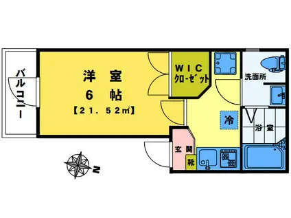 グランシーサー阿佐ヶ谷(1K/3階)の間取り写真