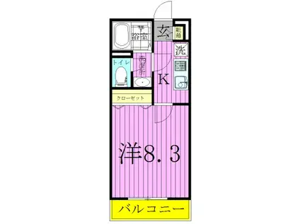 リブリ・西新井大師(1K/2階)の間取り写真