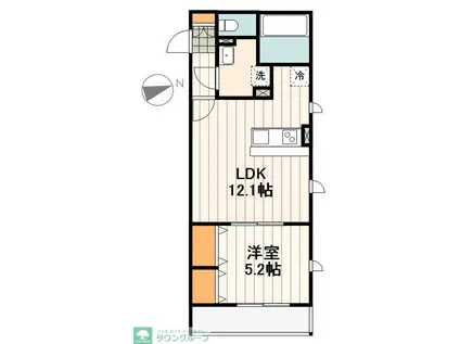 LA NATURE(1DK/2階)の間取り写真