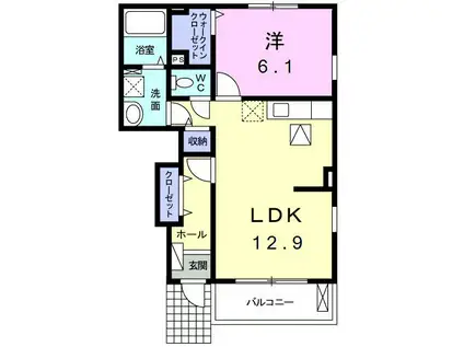 ブリーゼ(1LDK/1階)の間取り写真