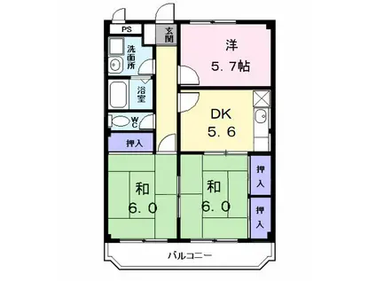 TSパレス(3DK/1階)の間取り写真