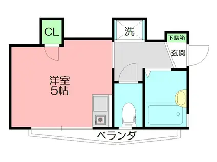 アーバンフラット本郷台(ワンルーム/2階)の間取り写真