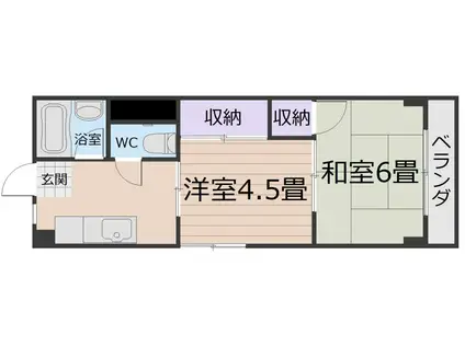 下坊マンション(2K/3階)の間取り写真