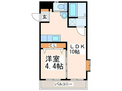 ライズ八王寺(1LDK/2階)の間取り写真