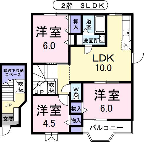 エスポワールMIII(3LDK/2階)の間取り写真