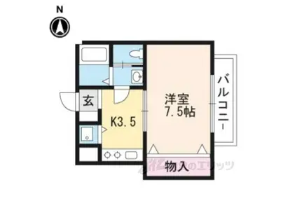 レジデンス・ヴェール(1K/2階)の間取り写真