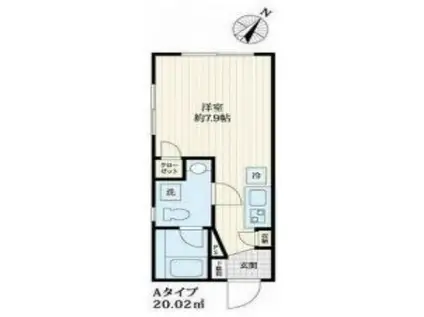 OAKREST恵比寿(ワンルーム/4階)の間取り写真