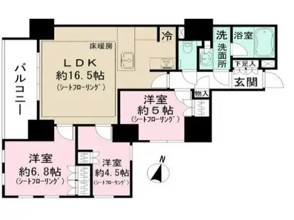 GREEN PARK本郷(3LDK/4階)の間取り写真