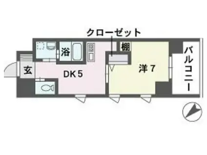 QREST博多東Ⅰ(1DK/6階)の間取り写真