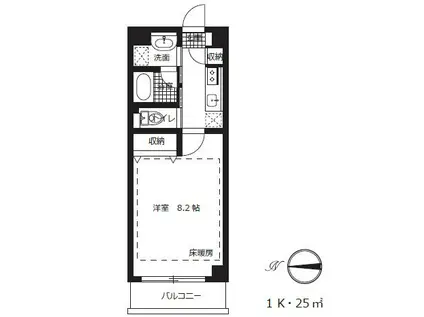 フォンターナ生田(1K/3階)の間取り写真