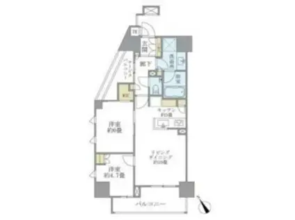 ブリリア大井町ザ・レジデンス(2LDK/3階)の間取り写真