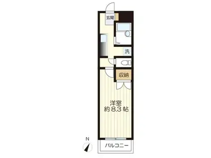 アクシス向ヶ丘壱番館(1K/3階)の間取り写真