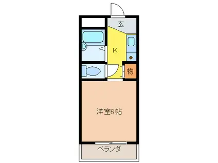 ロイヤルミサワ(1K/4階)の間取り写真