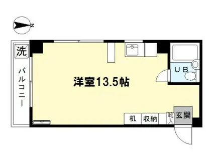 サイレンスワン(ワンルーム/4階)の間取り写真