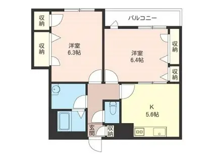 ドエリングキッショー(2K/2階)の間取り写真