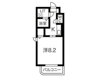 マックス河原町(1K/1階)の間取り写真