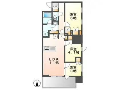 GRAN PASEO名古屋伏見(3LDK/8階)の間取り写真