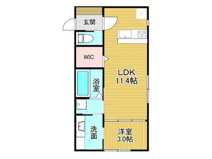 ONE-LEAF CLOVER(1LDK/2階)の間取り写真