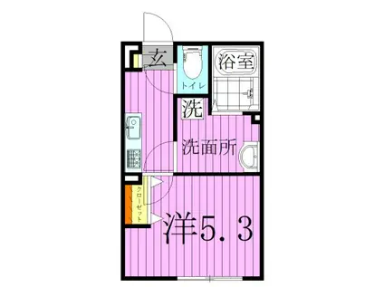 グレイス高野2(1K/1階)の間取り写真