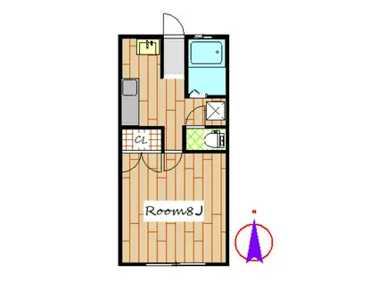 ゆあーずホーム剣崎 B棟(1K/1階)の間取り写真