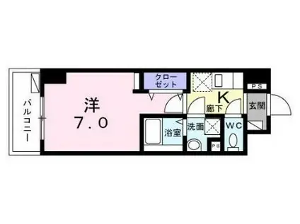 LE GEANDSAWA(1K/1階)の間取り写真