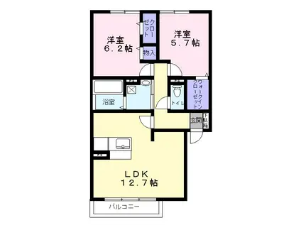 アムール エステート(2LDK/2階)の間取り写真