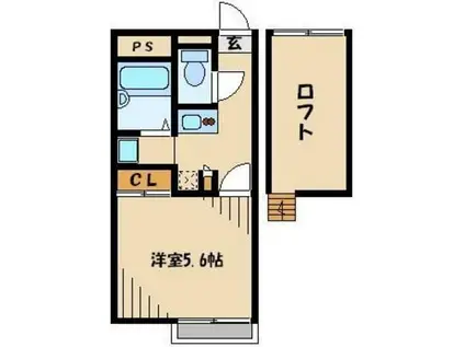 レオパレスゆげた(1K/2階)の間取り写真