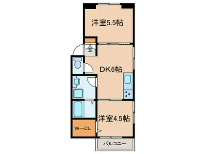 ハイツ小峰(2DK/1階)の間取り写真