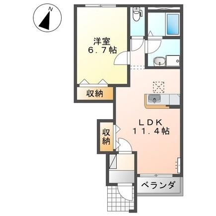 LE MIRAGE(1LDK/1階)の間取り写真