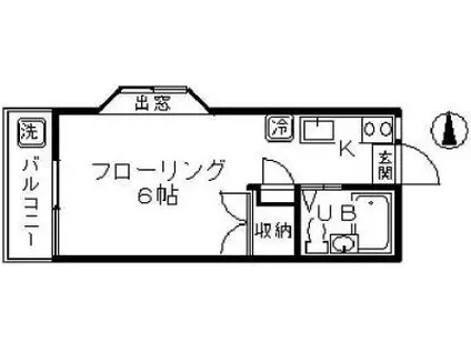 トキムラハイツ(ワンルーム/2階)の間取り写真
