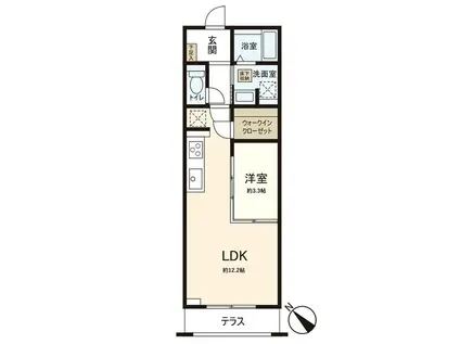 MOCXION成田町(1LDK/1階)の間取り写真