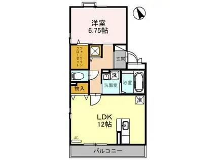 ルミナス・オッツ(1LDK/2階)の間取り写真