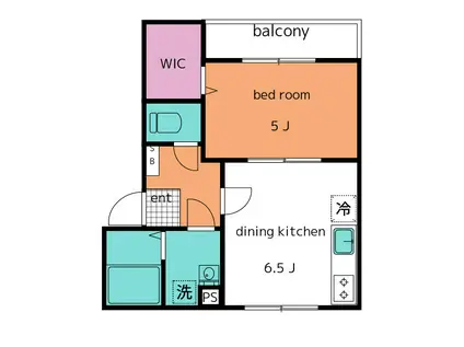 アパルトマン2(1DK/3階)の間取り写真