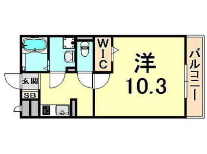 エクセルコート杭瀬(1K/1階)の間取り写真