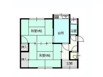 南手城町3丁目(2K/1階)の間取り写真